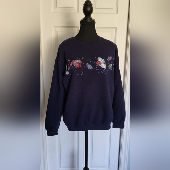 Vintage Northern Reflections Women's Navy Christmas Sweatshirt - Size Small - Picture 4 of 6